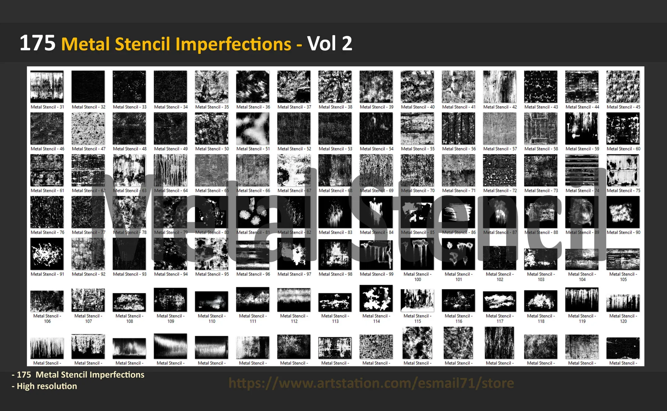 175 Metal Stencil Imperfections - Vol 2