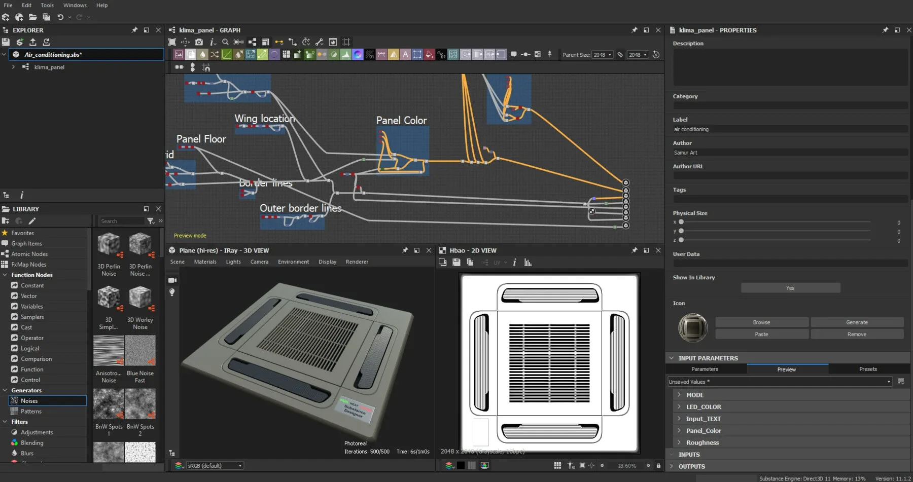 Substance Designer Tutorial Video / Air Conditioner Panel