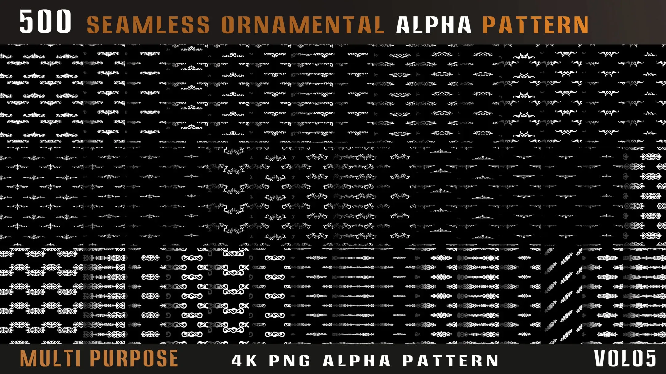 500 seamless ornamental alpha pattern-Vol05