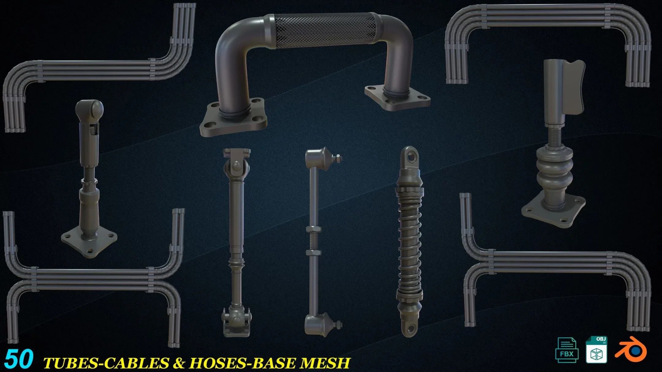 50 Tubes-Cables &amp; Hoses_Base Mesh