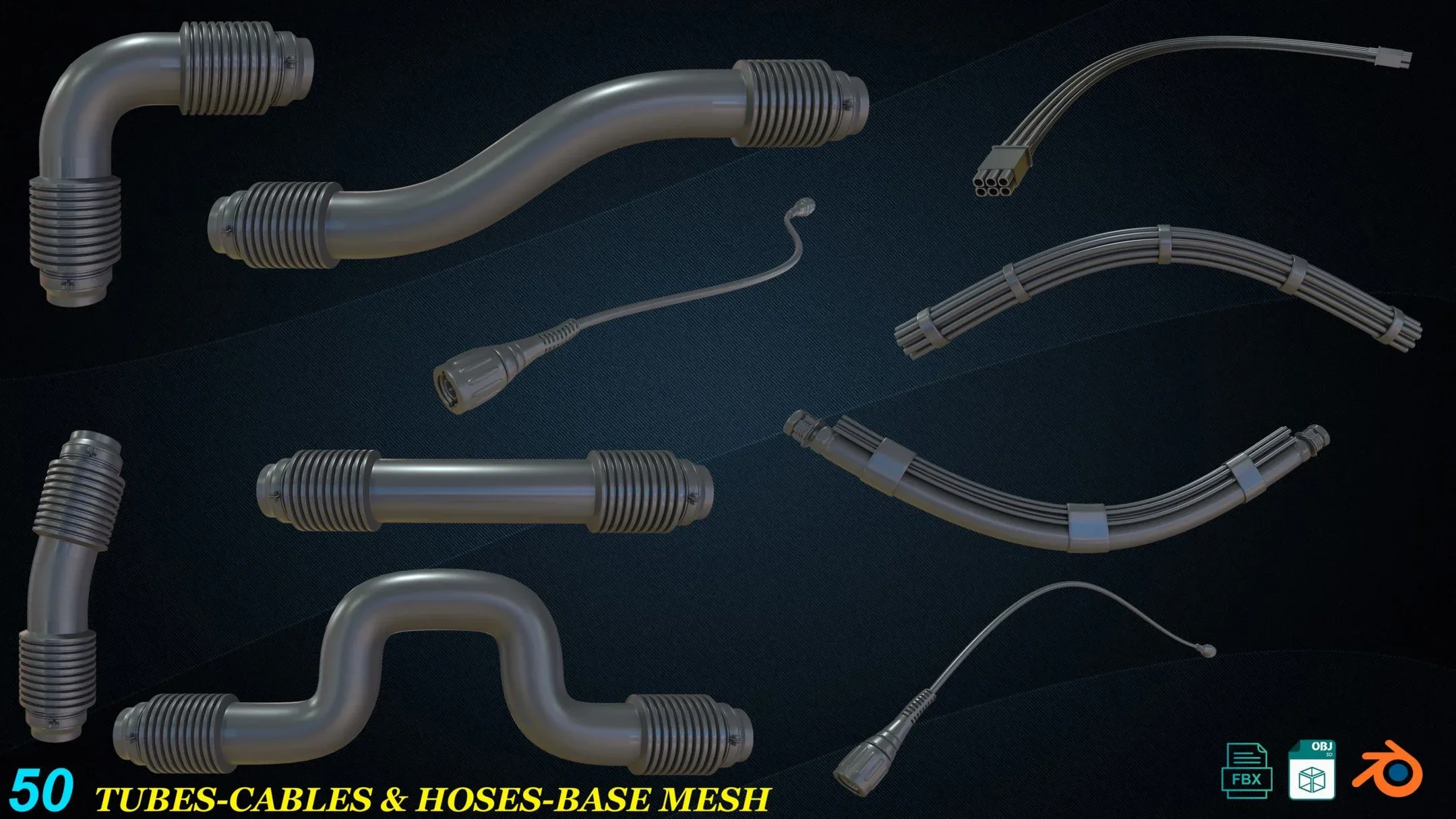 50 Tubes-Cables &amp; Hoses_Base Mesh