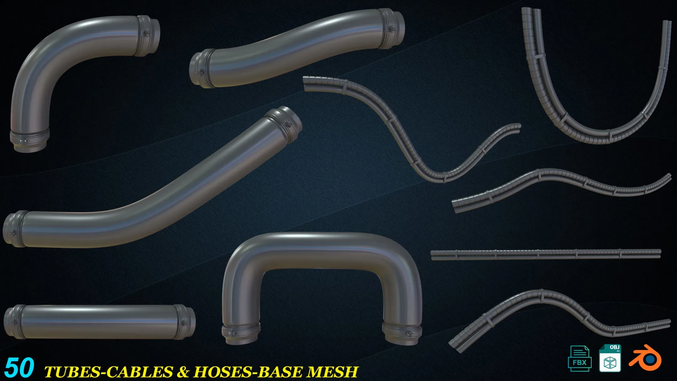 50 Tubes-Cables &amp; Hoses_Base Mesh