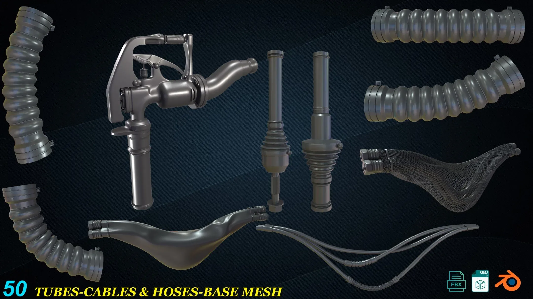 50 Tubes-Cables &amp; Hoses_Base Mesh