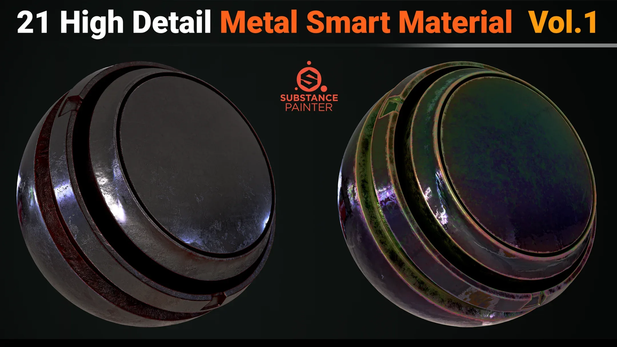 21 High-Detail Metal Smart Material / substance painter Vol.1