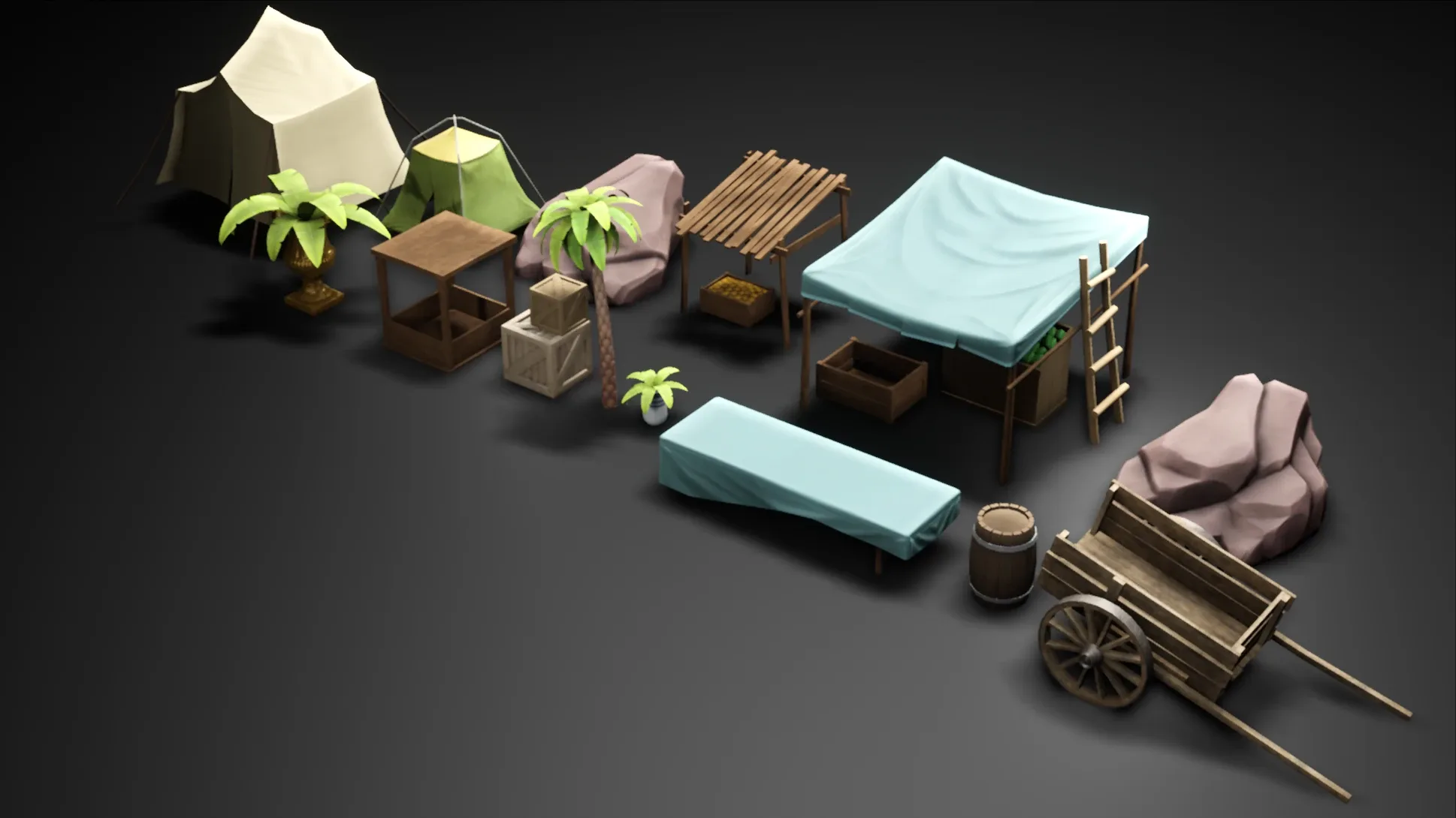 ancient props Low-poly