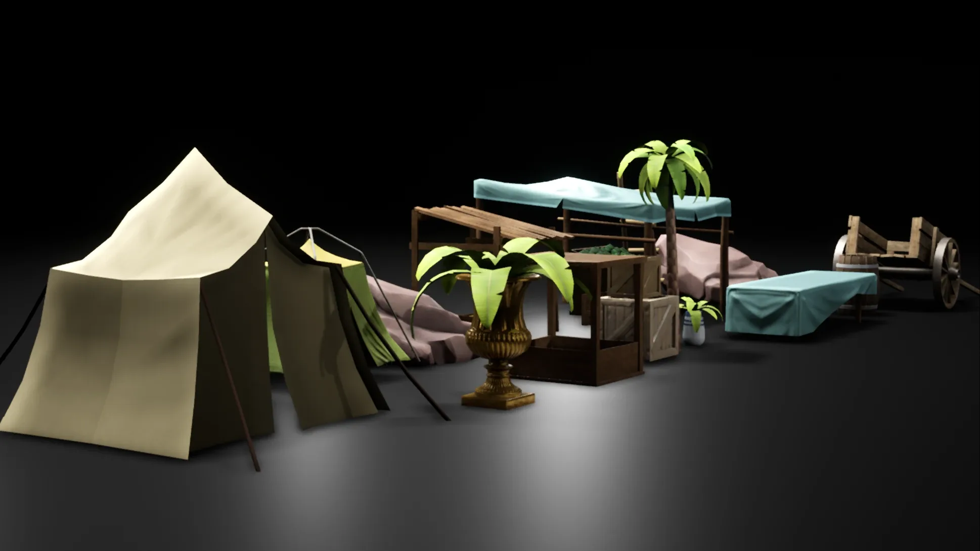 ancient props Low-poly