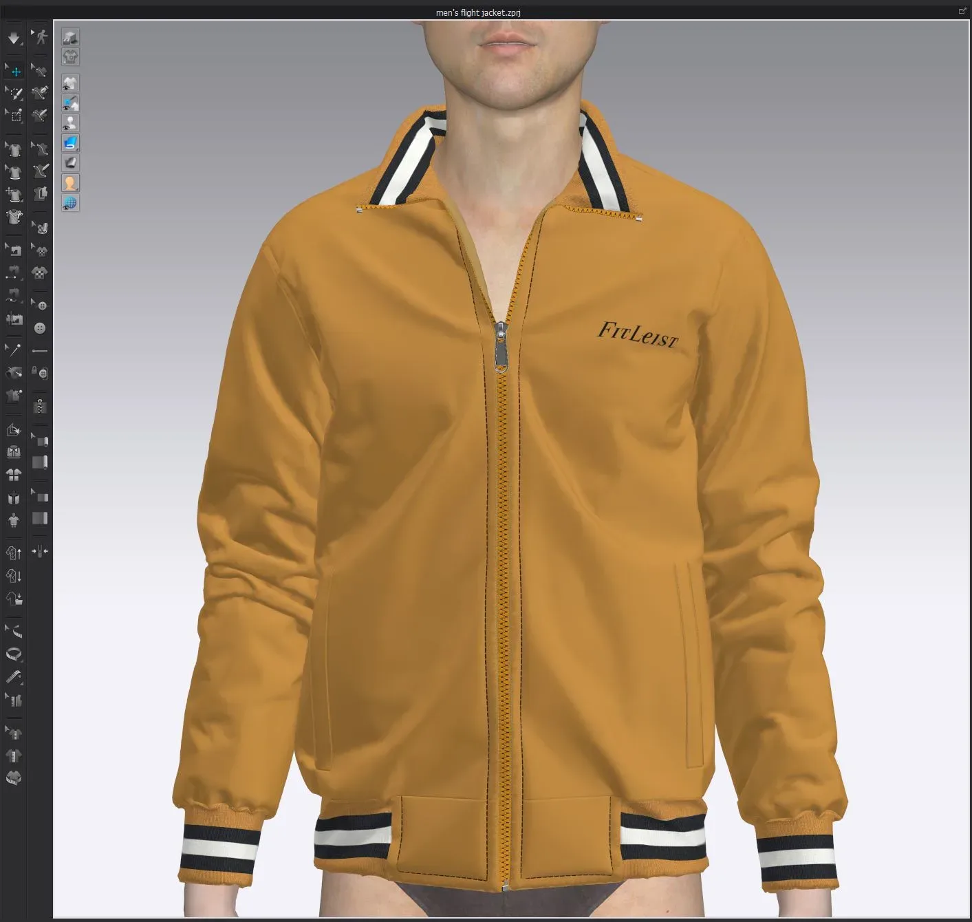 Men's Flight Jacket, marvelous designer,clo3d