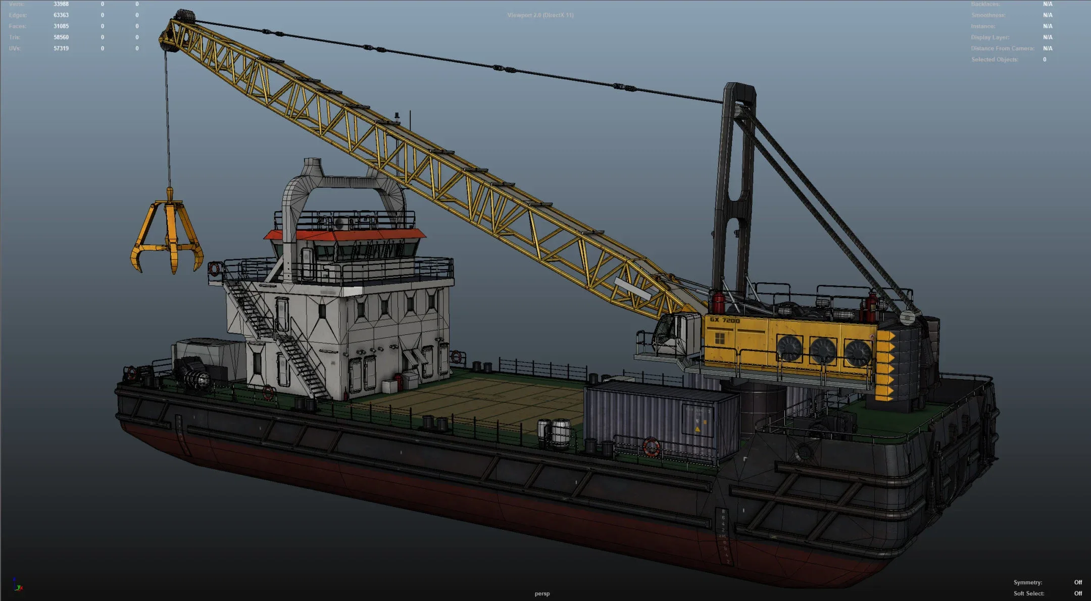 Crane Barge - game model