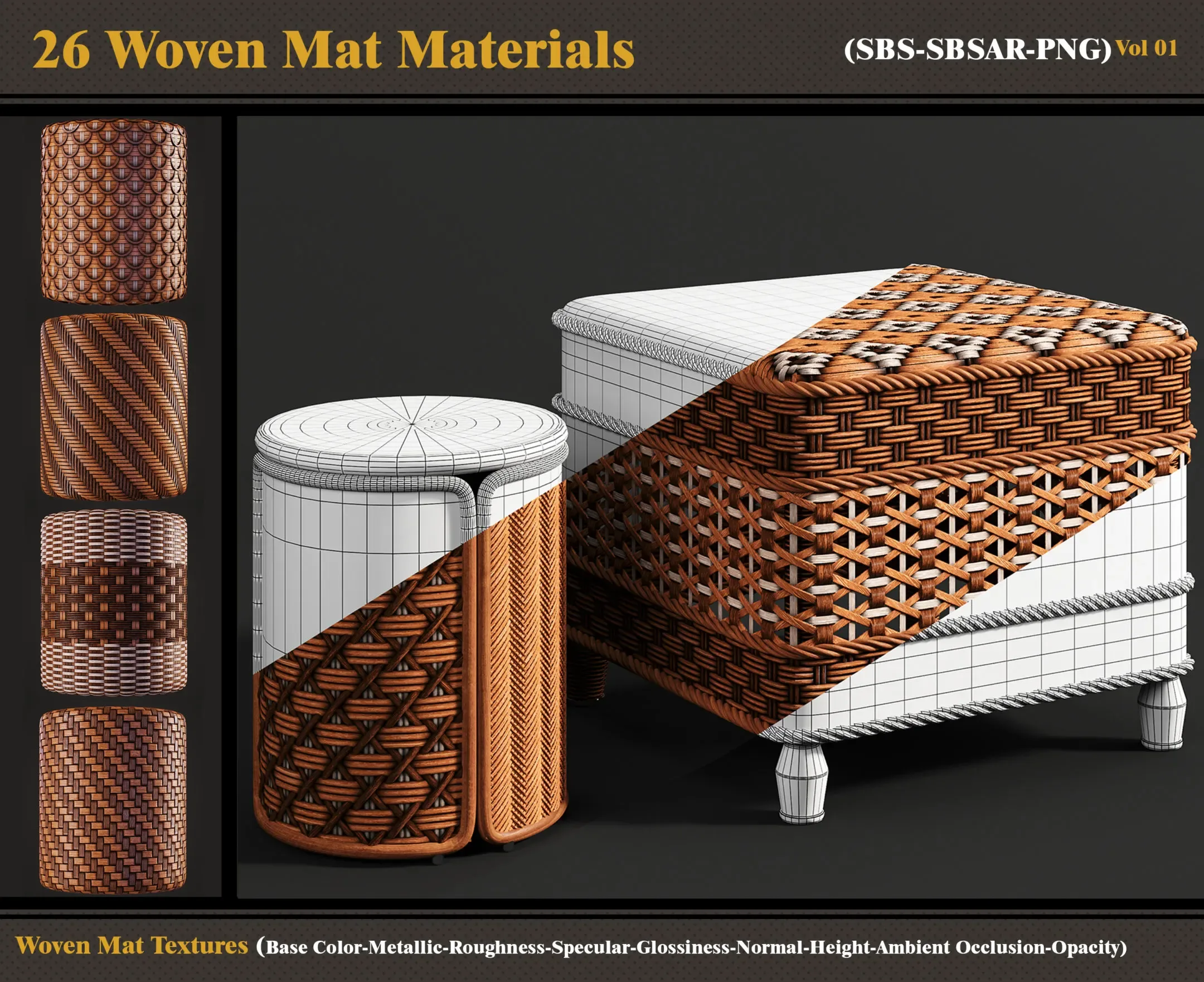 26 Woven Mat Materials + Textures