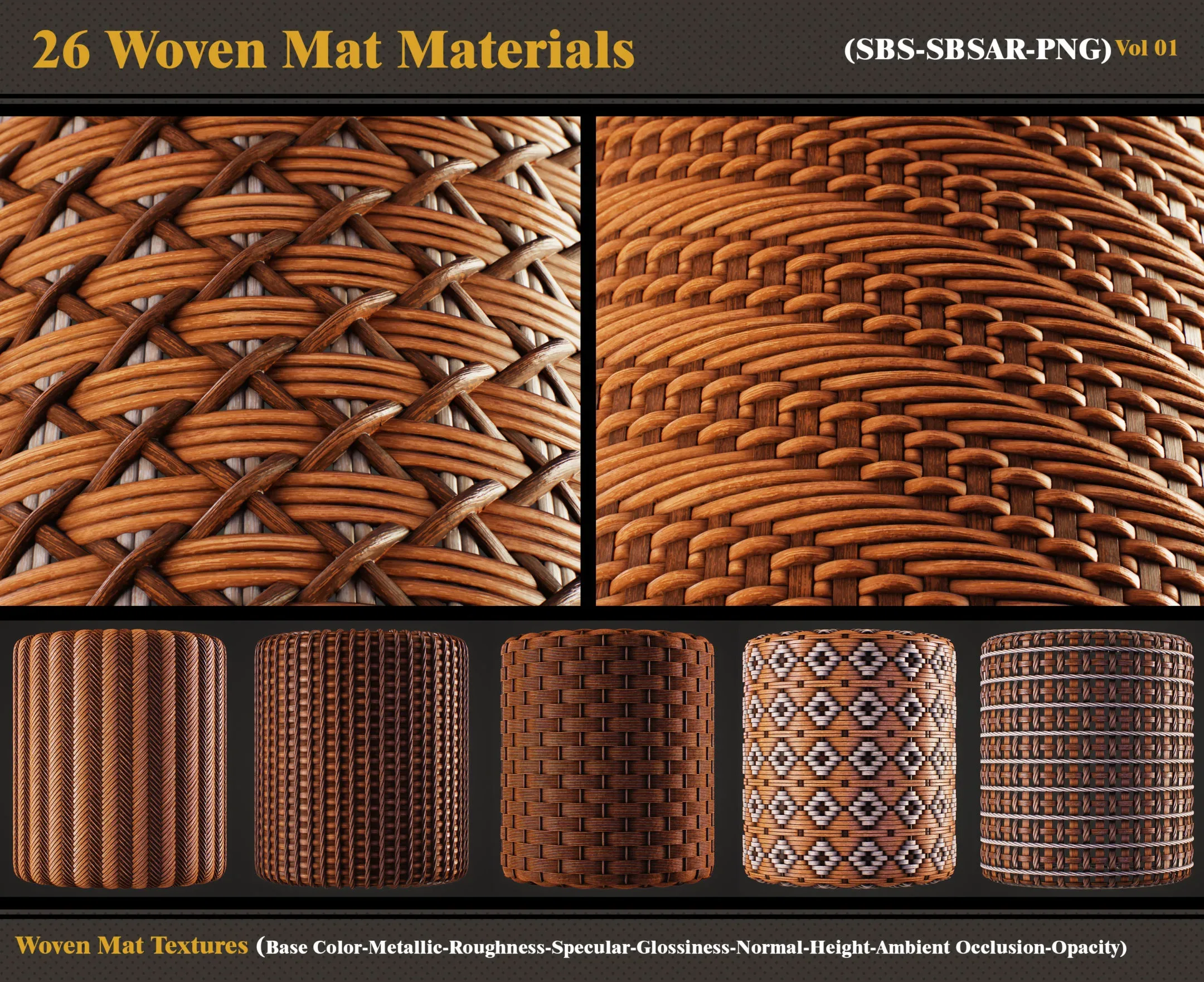 26 Woven Mat Materials + Textures