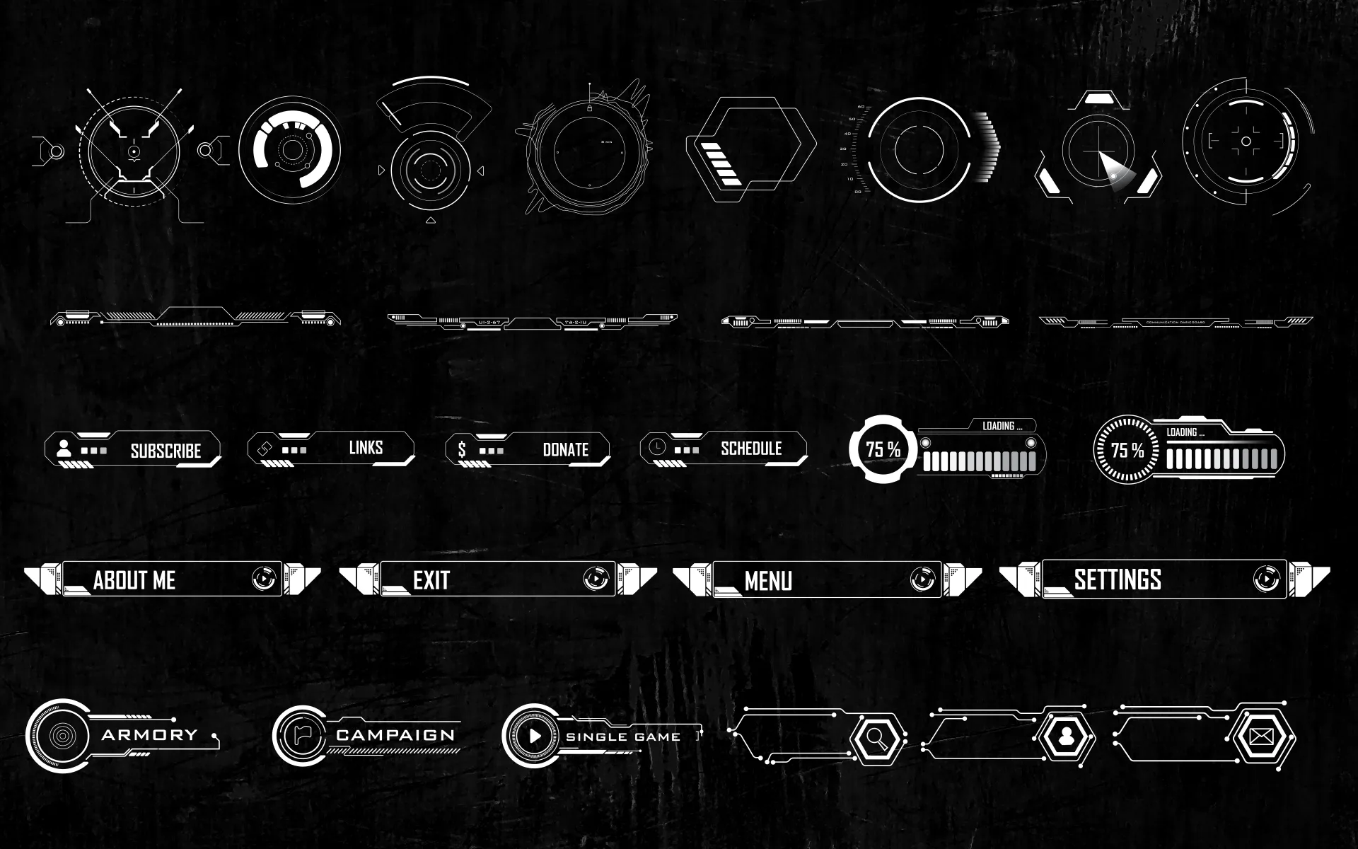 215 + ui / hud scifi decals / vol 02