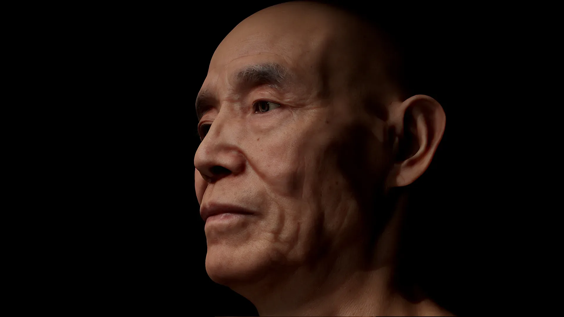 Retopologized Male Head scan | 3D Model Ike Hidetsugu
