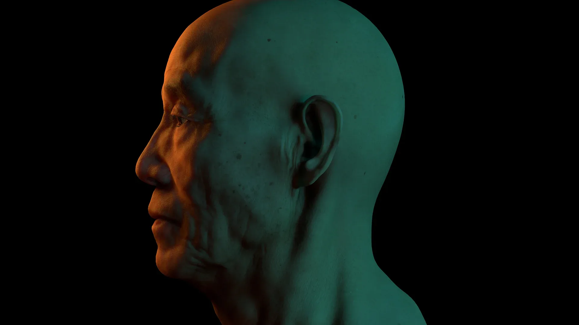 Retopologized Male Head scan | 3D Model Ike Hidetsugu