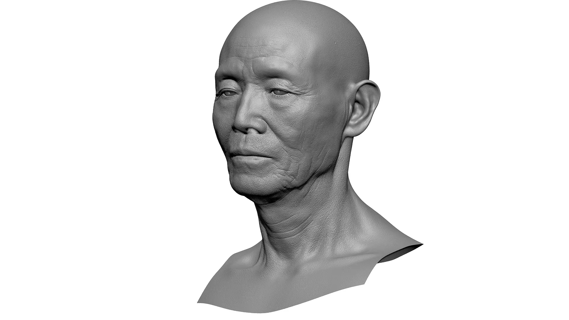 Retopologized Male Head scan | 3D Model Ike Hidetsugu
