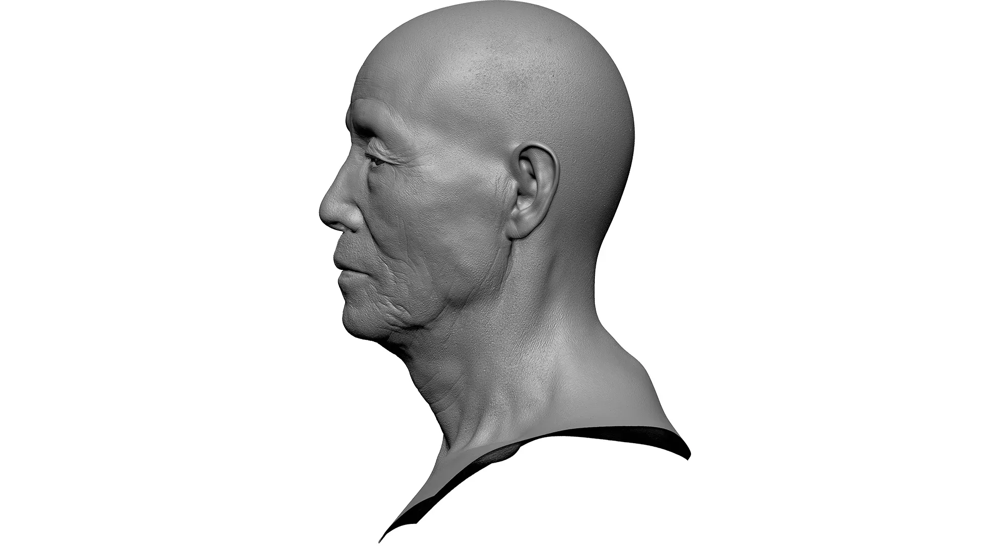 Retopologized Male Head scan | 3D Model Ike Hidetsugu