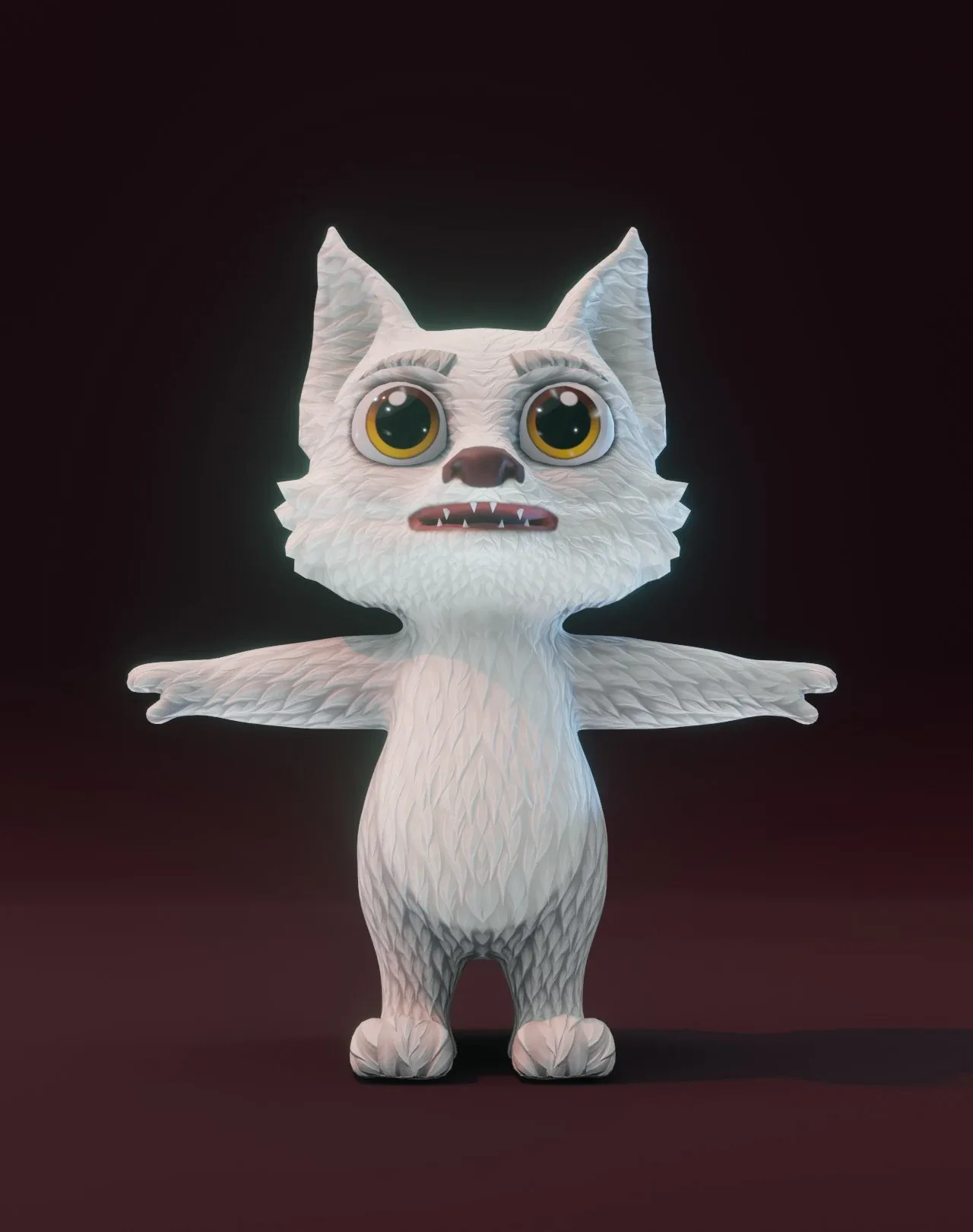 Cartoon Arctic Fox Animated 3D Model