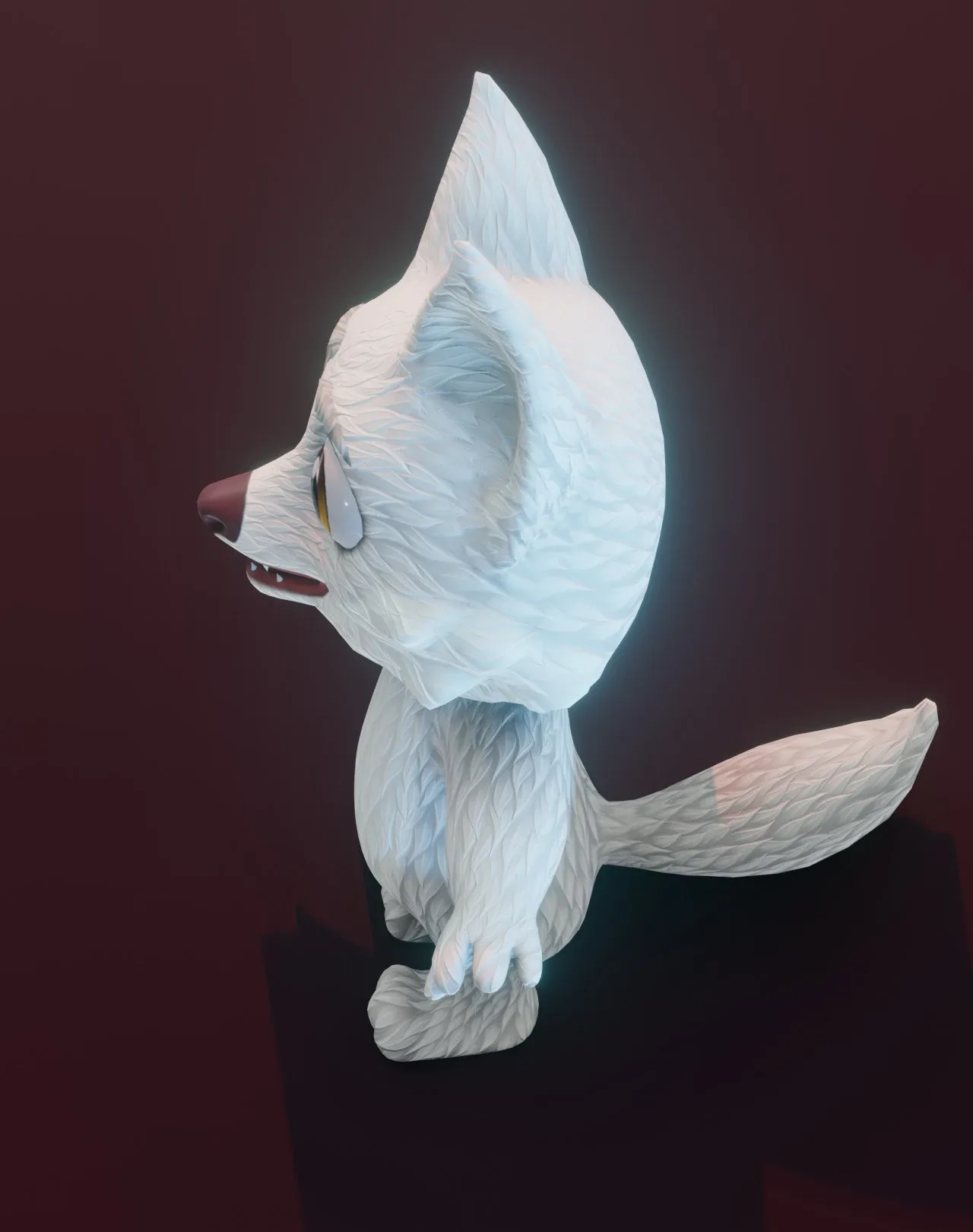 Cartoon Arctic Fox Animated 3D Model