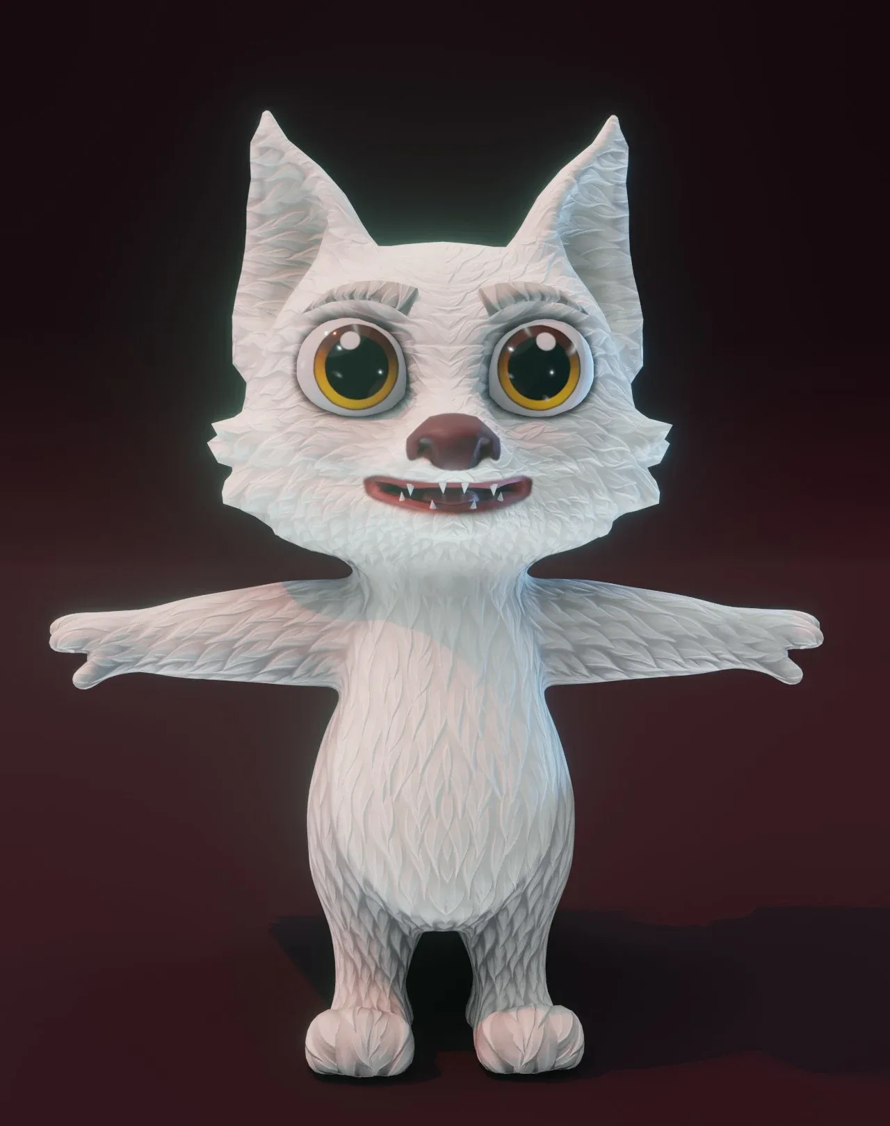 Cartoon Arctic Fox Animated 3D - FlippedNormals