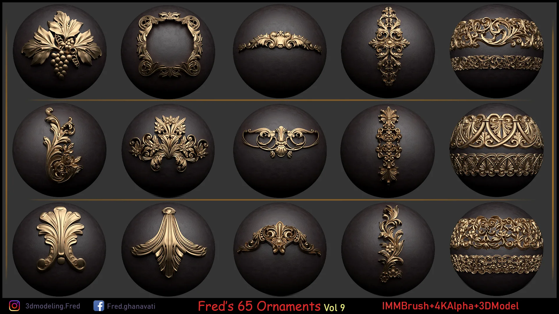 Fred's Ornament IMMBRUSH+3dModels Vol 9