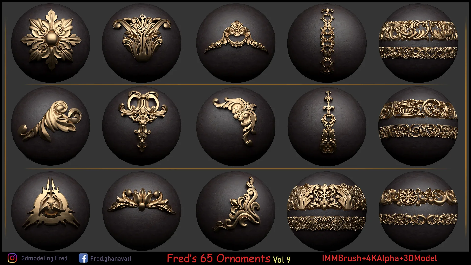 Fred's Ornament IMMBRUSH+3dModels Vol 9