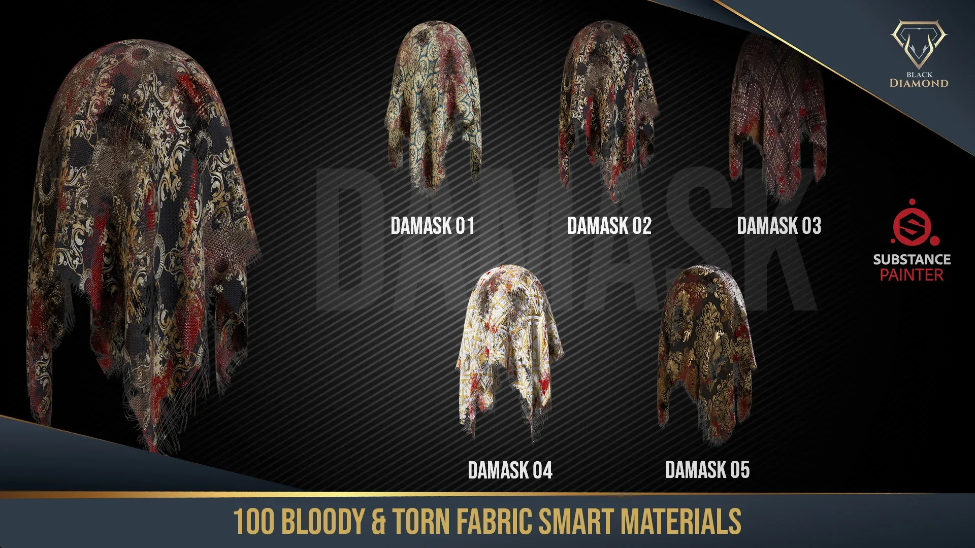 100 Torn and Bloody Fabric Smart Materials