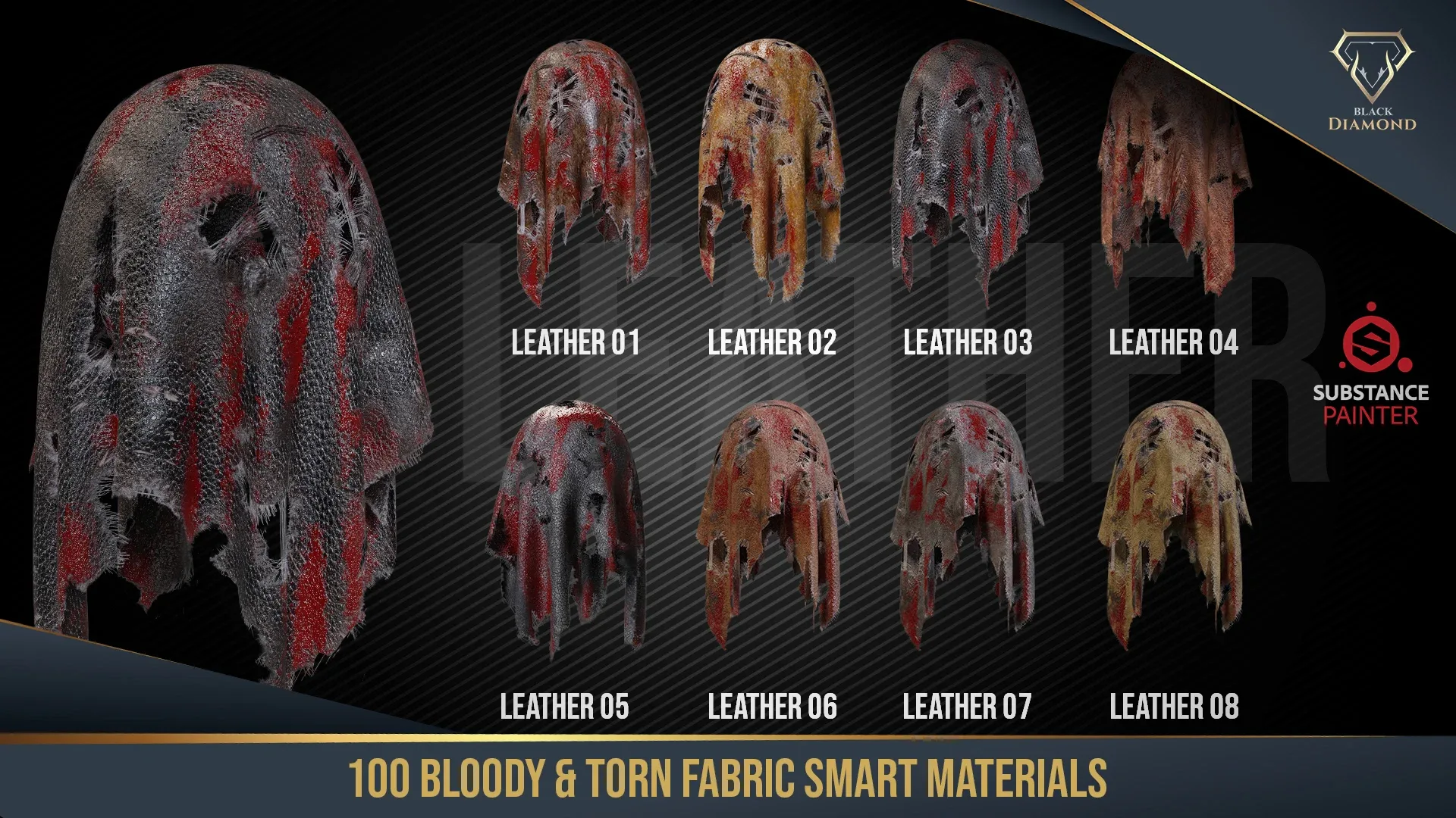 100 Torn and Bloody Fabric Smart Materials