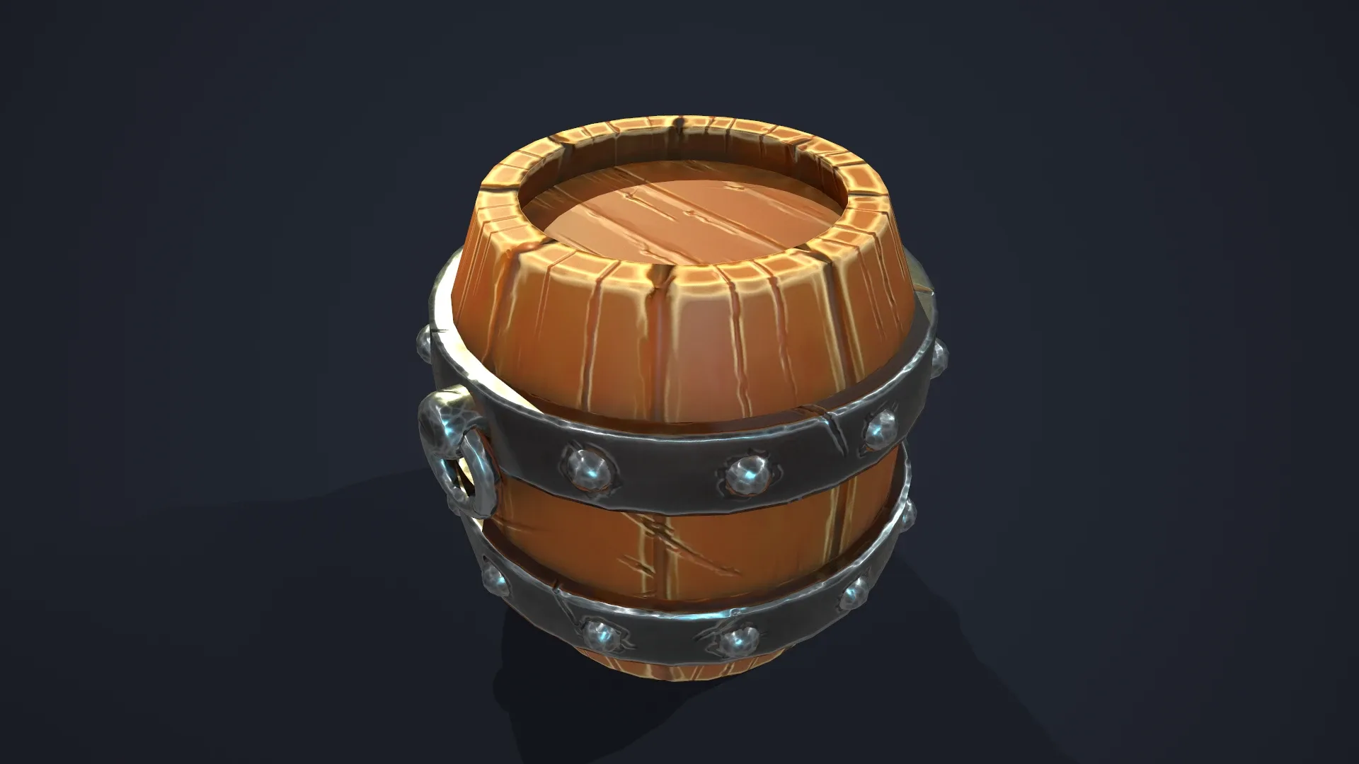 Old Wooden Wine Stylized Barrel - Game Ready Low-poly 3D model