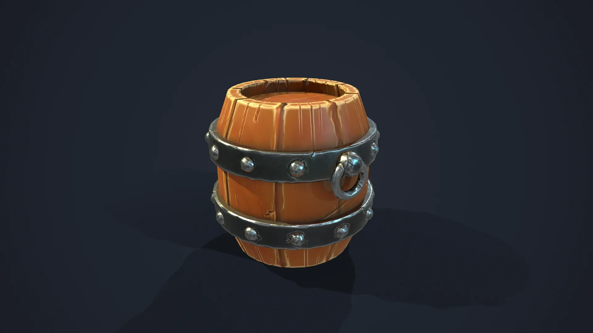 Old Wooden Wine Stylized Barrel - Game Ready Low-poly 3D model