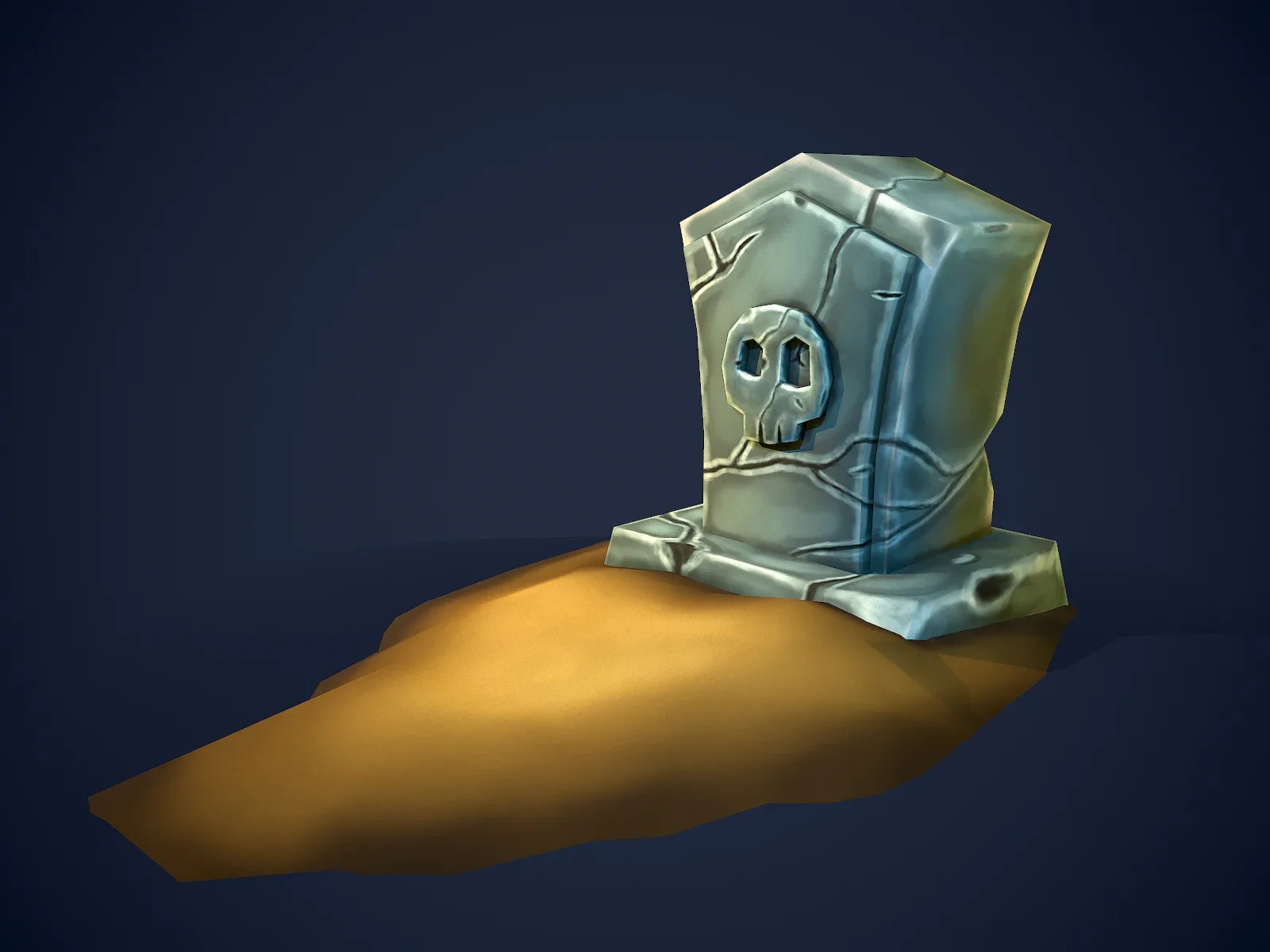 Stylized Grave Stone with Hand Painted Texture