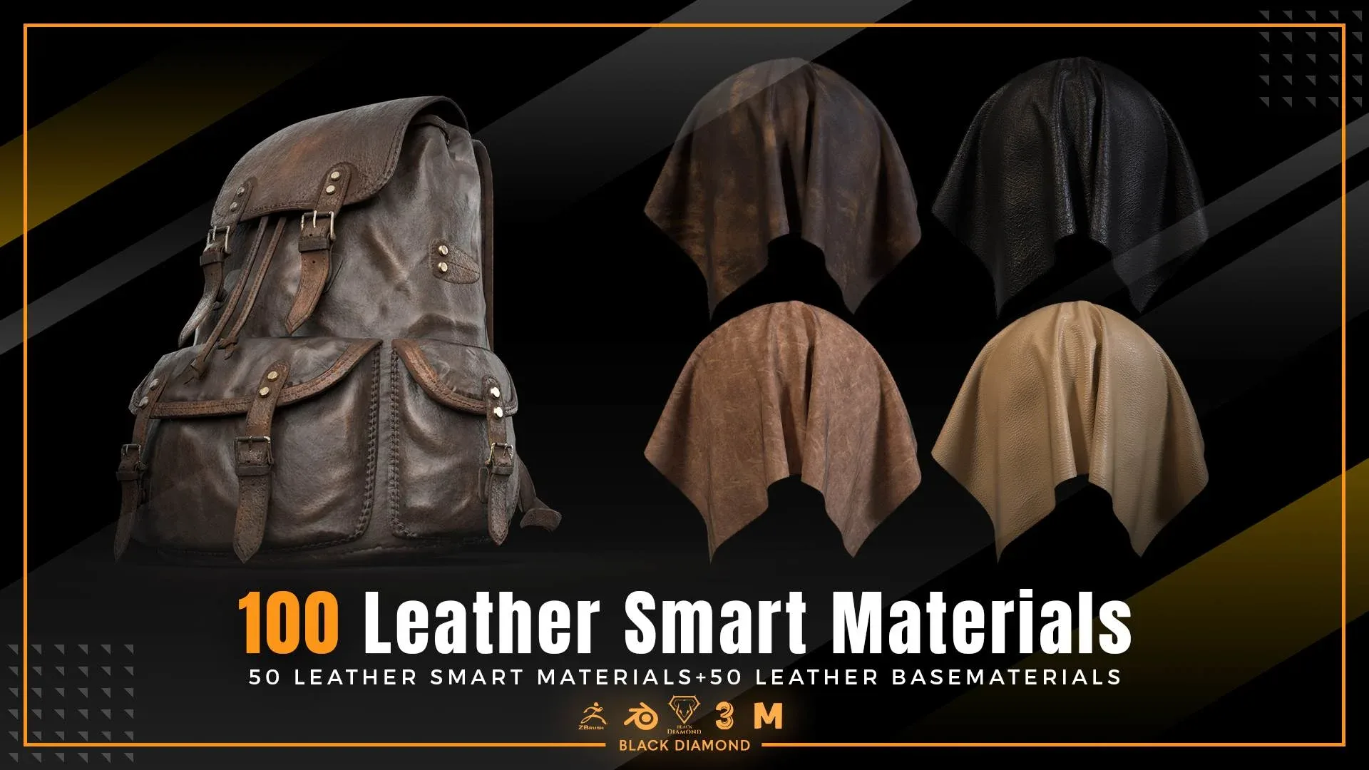 100 Leather Smart Materials with high details