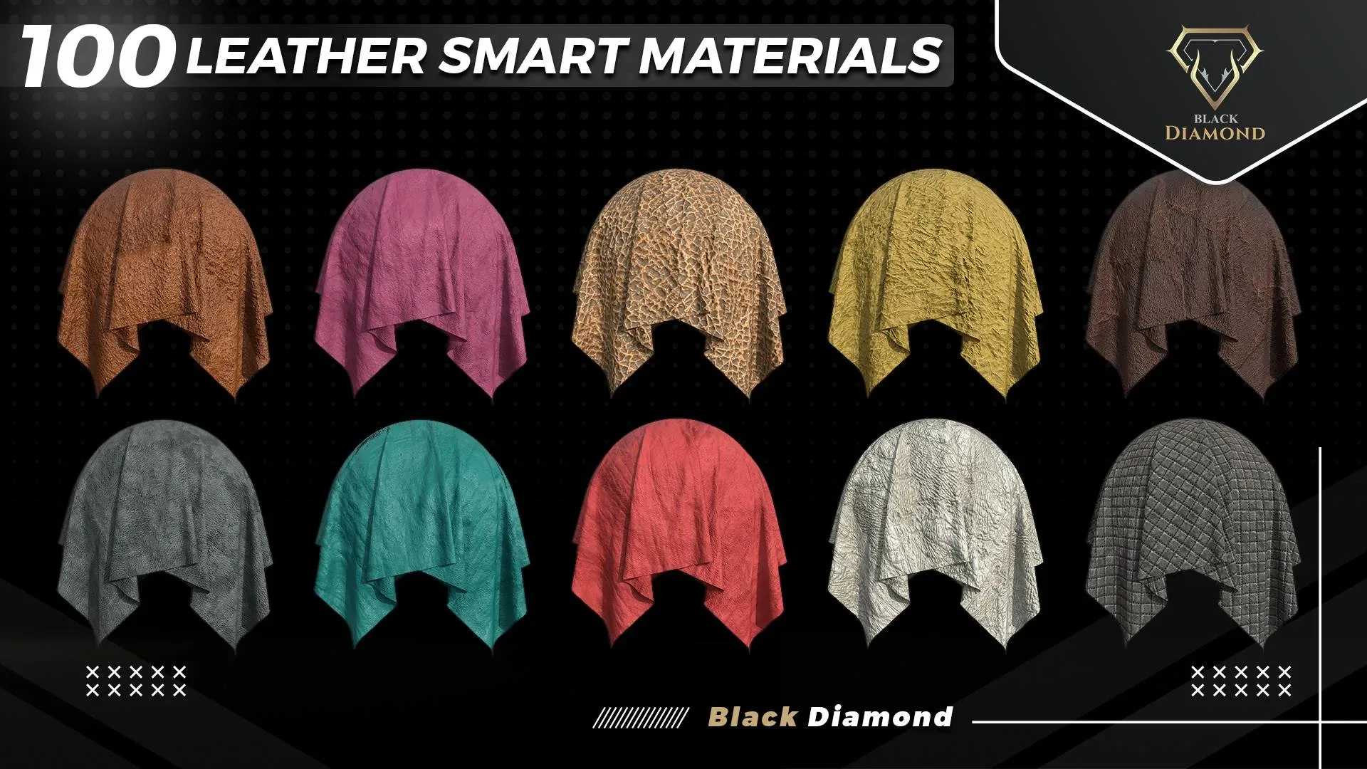 100 Leather Smart Materials with high details