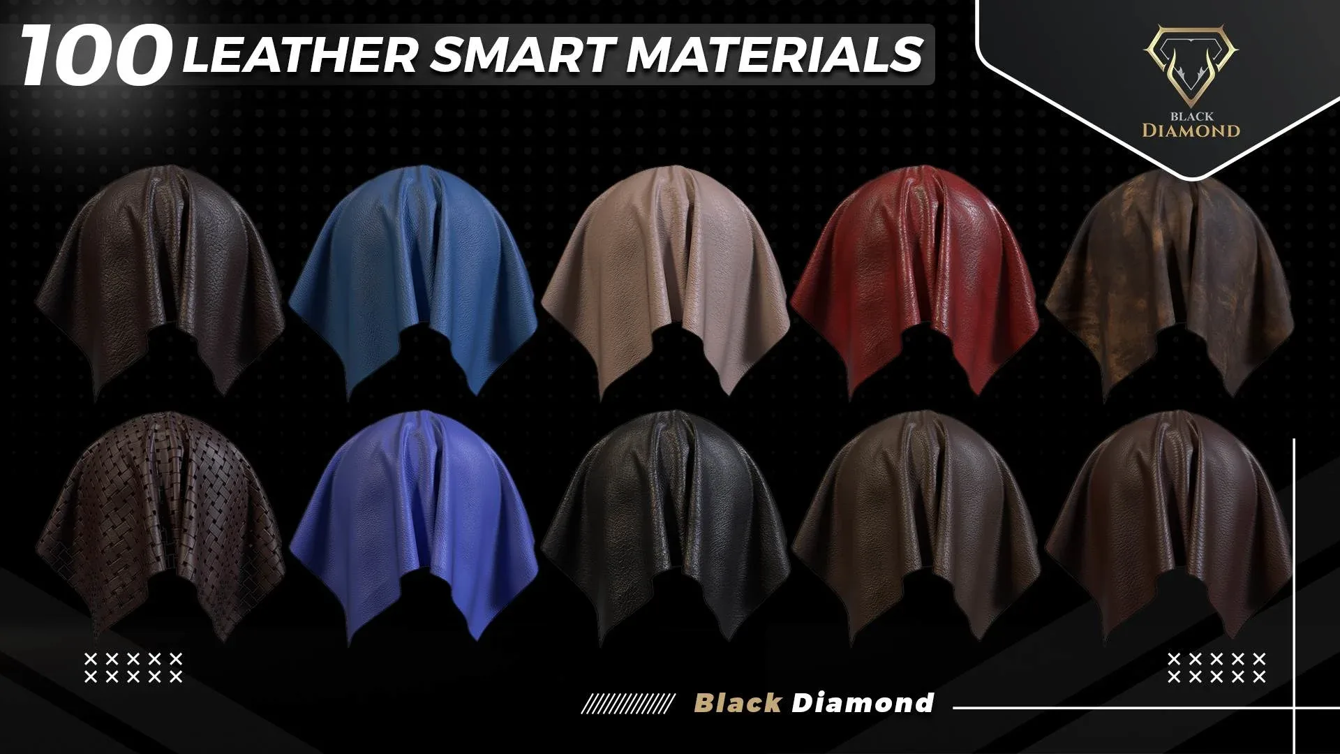 100 Leather Smart Materials with high details