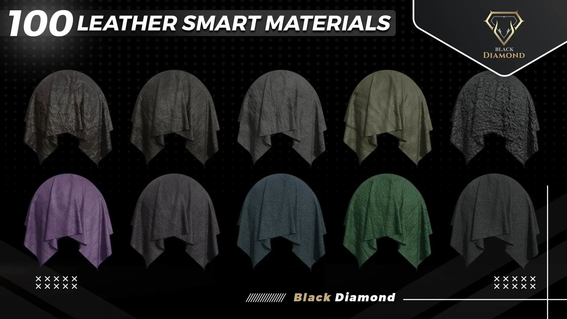 100 Leather Smart Materials with high details