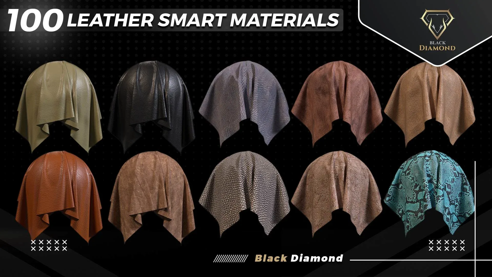 100 Leather Smart Materials with high details