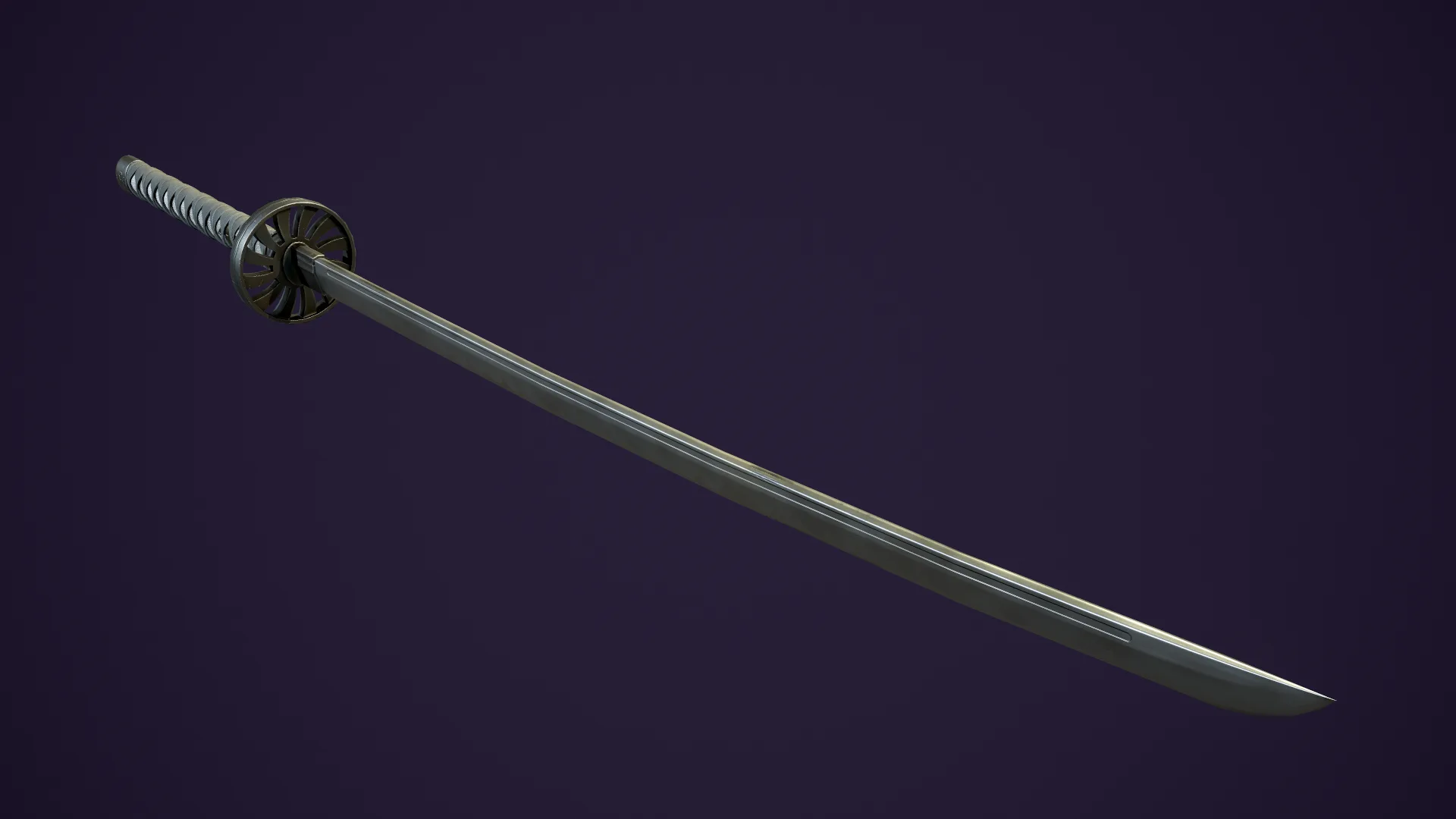 Samurai Katana Sword Low Poly Game Ready