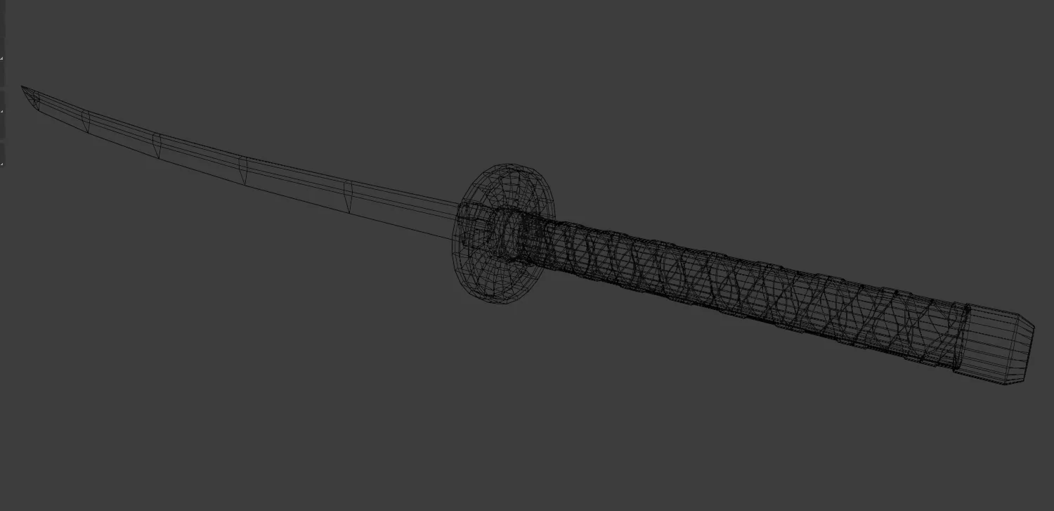 Samurai Katana Sword Low Poly Game Ready