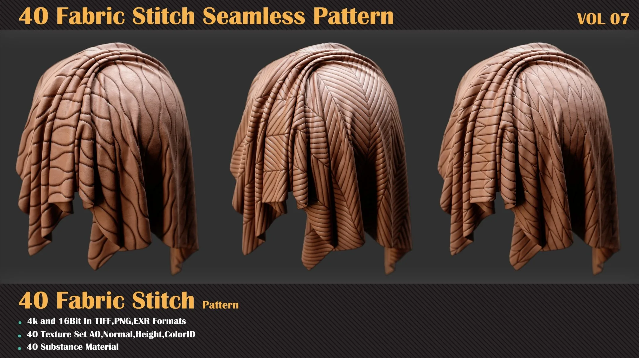 40 Fabric Stitch Seamless Pattern - VOL 07