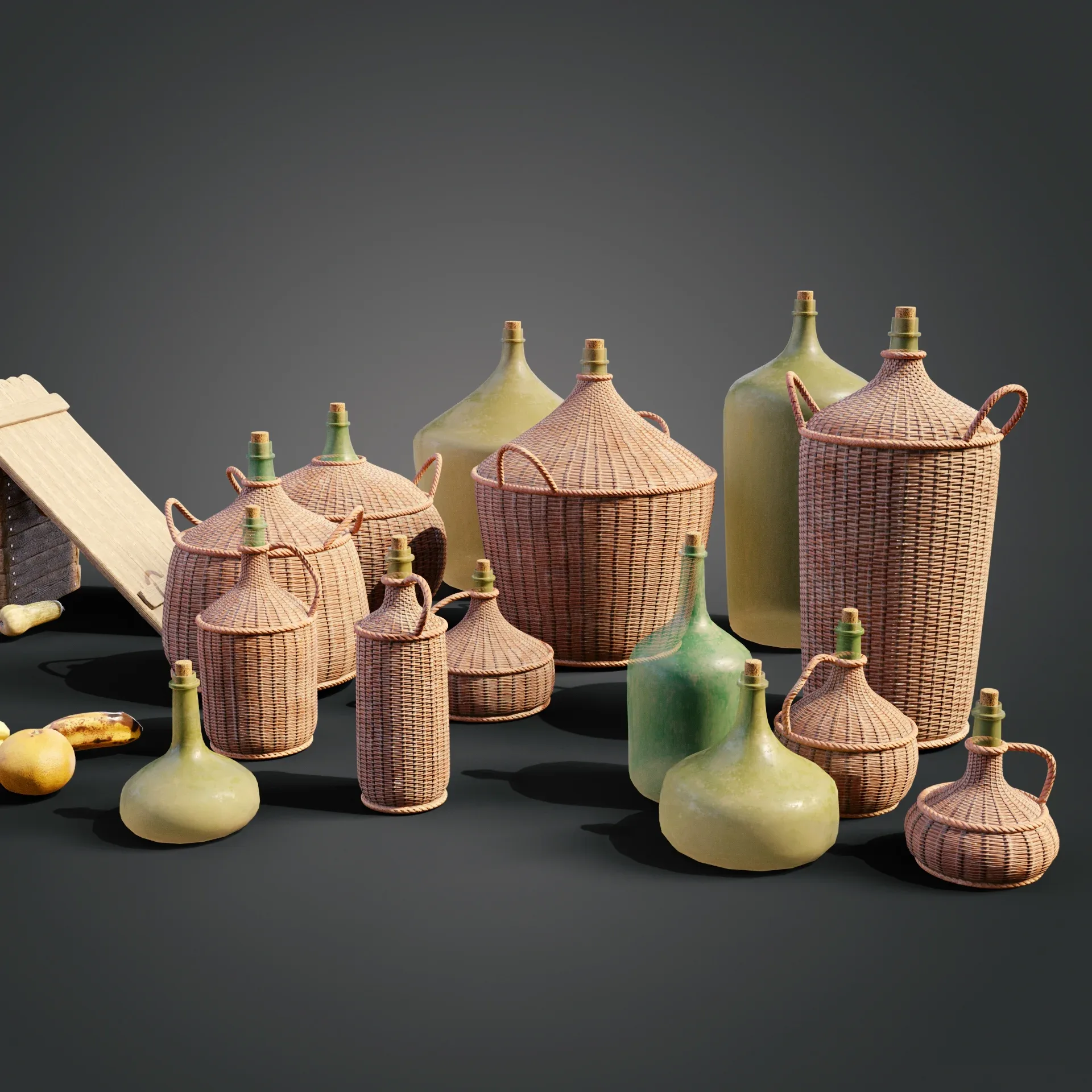 Medieval market container props