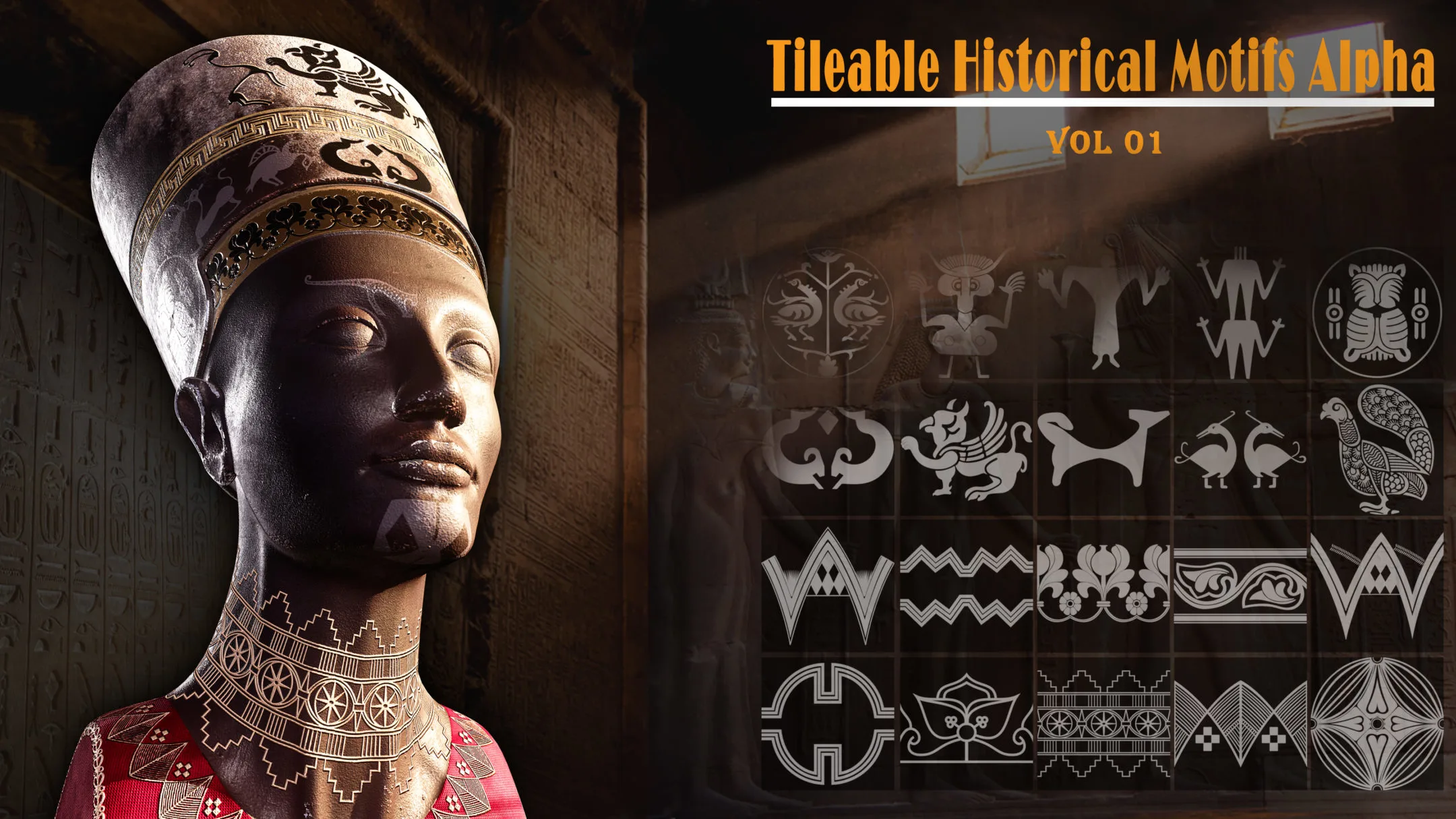 Historical Alphas for Zbrush/ Blender/substance Painter vol.01