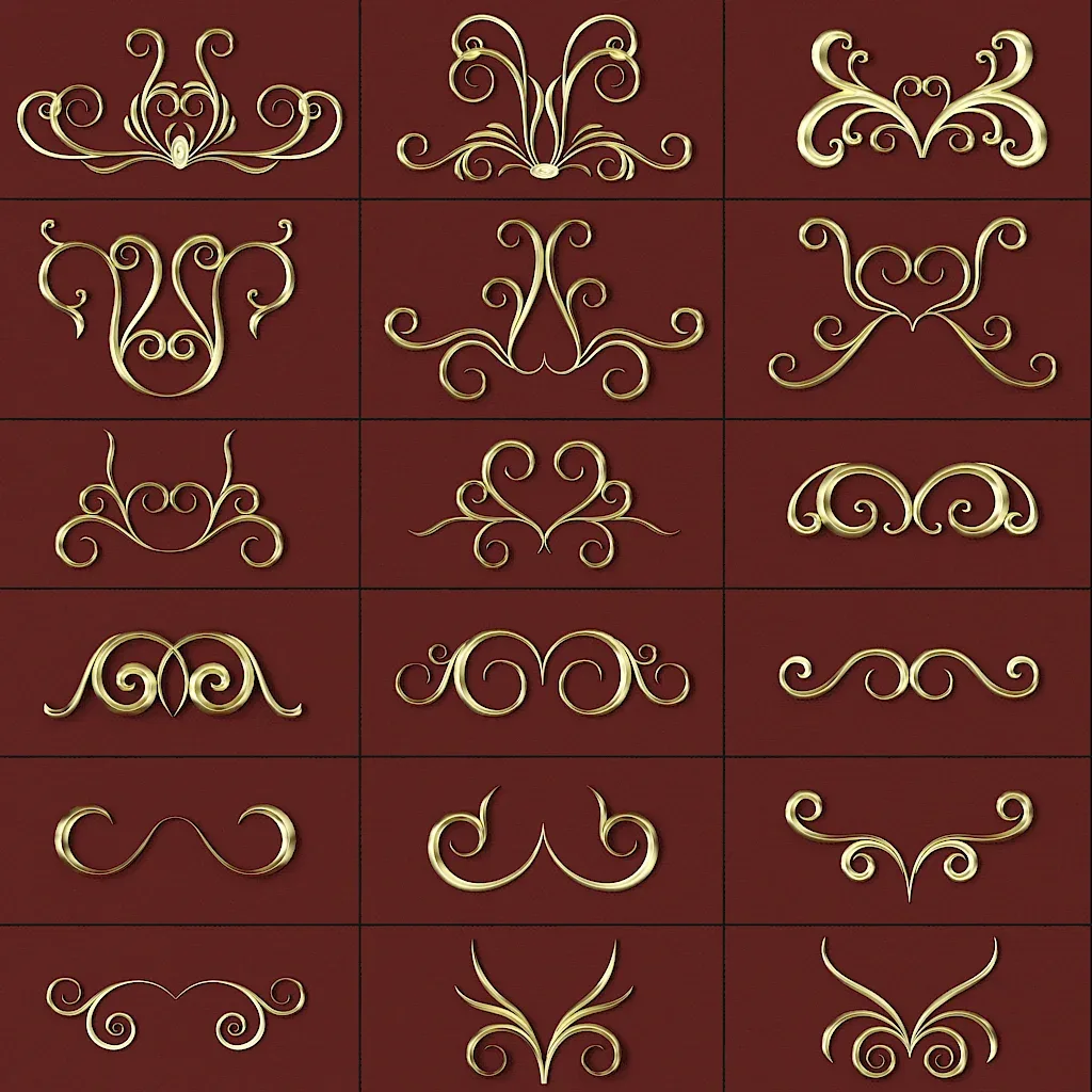 407 Floral Ornament Brushes, 4K Alphas and 3D Models, Vol.02