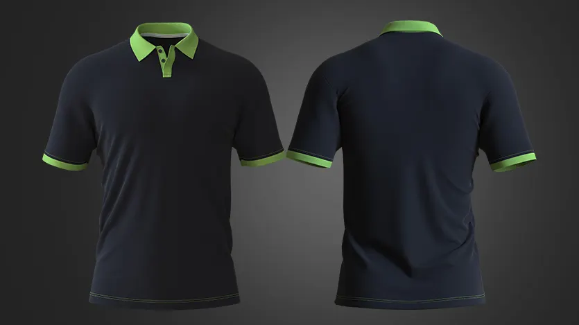 Men polo shirt | clo3d | marvelous designer