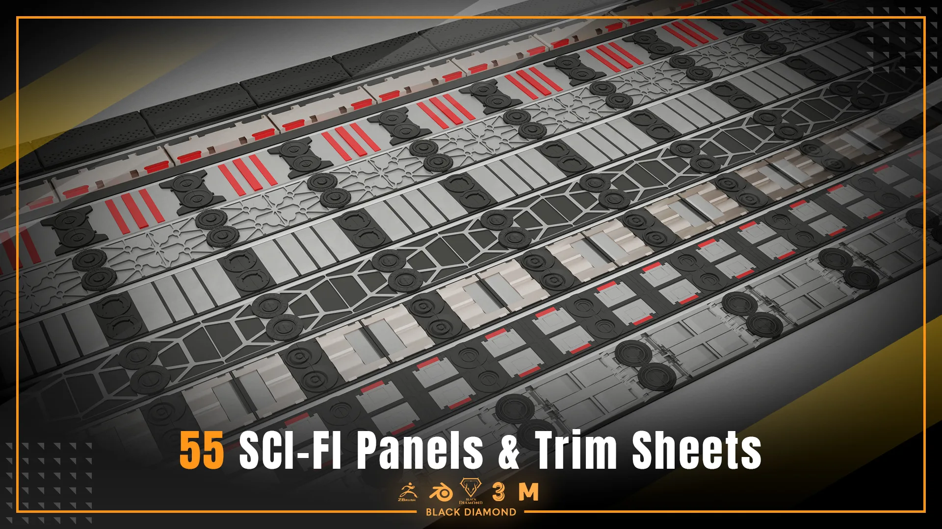 55 Scifi Panels & Trim Sheets