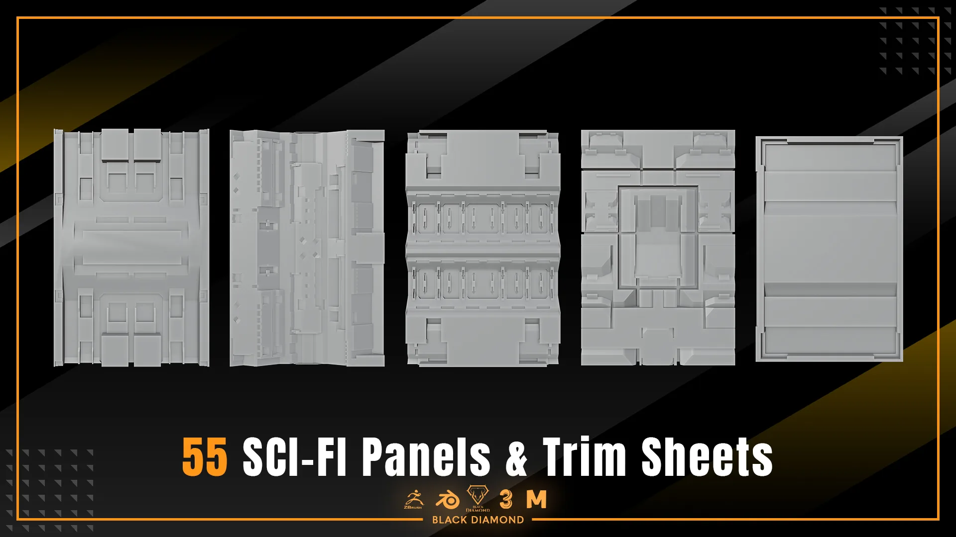 55 Scifi Panels & Trim Sheets