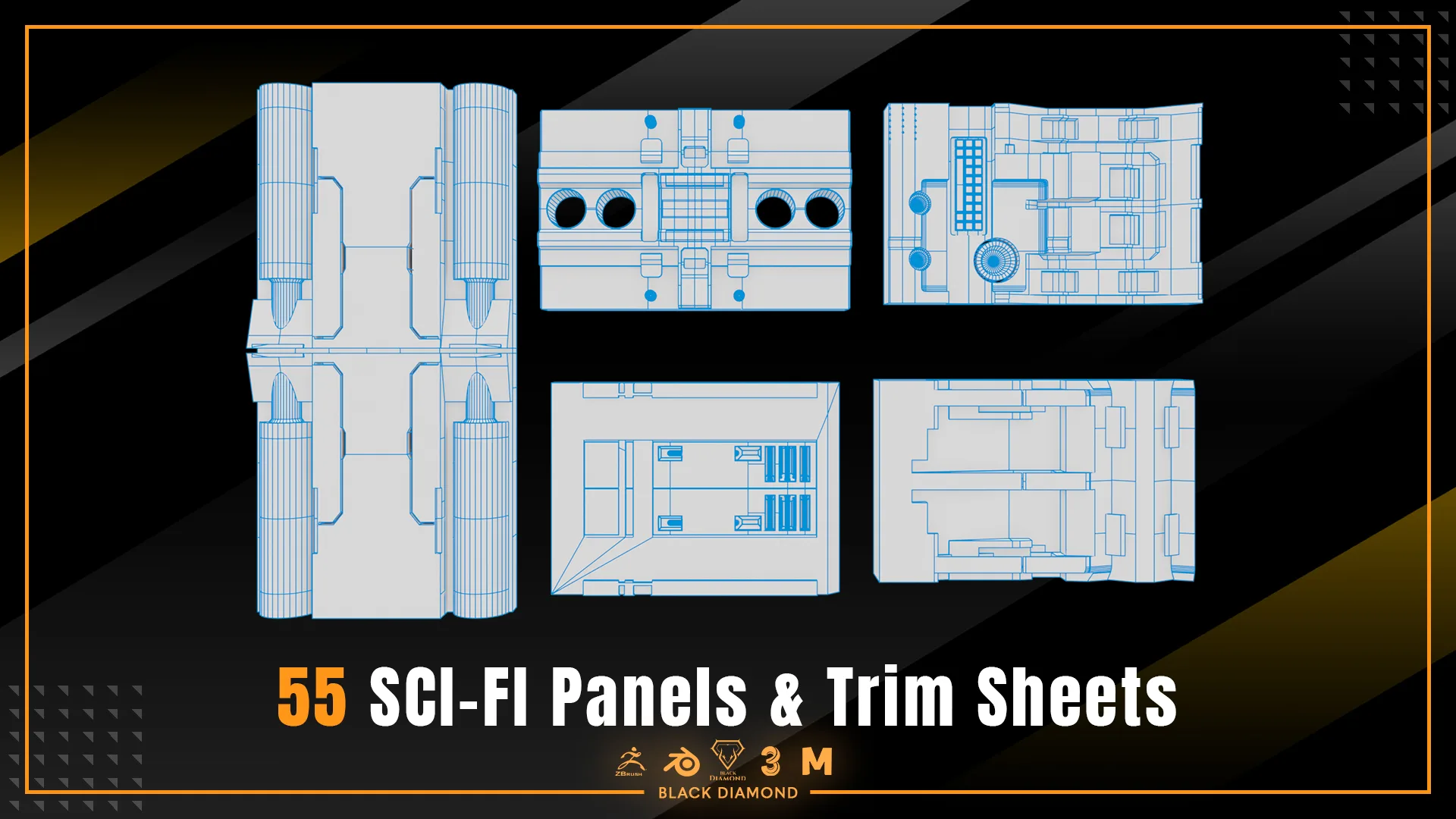 55 Scifi Panels & Trim Sheets