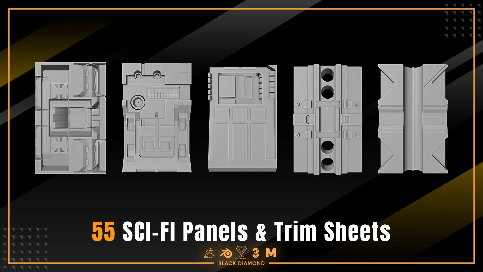 55 Scifi Panels & Trim Sheets