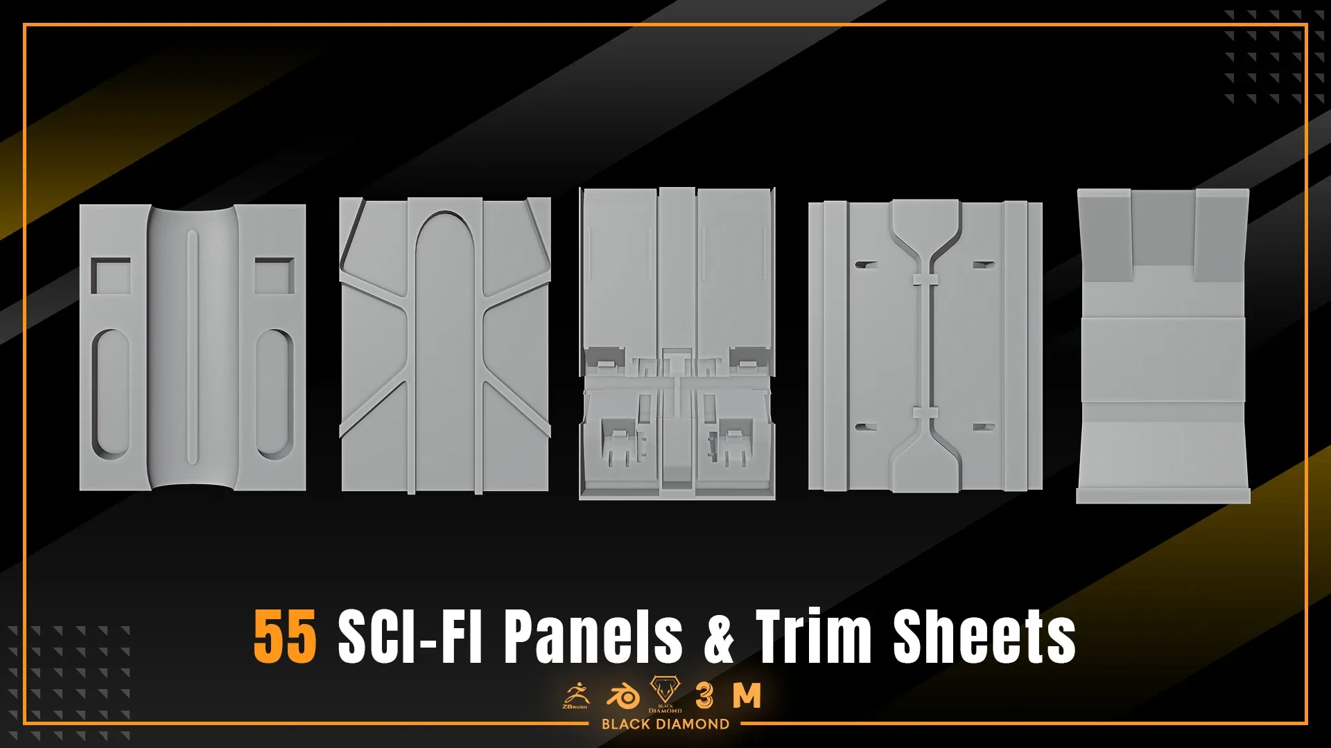 55 Scifi Panels & Trim Sheets