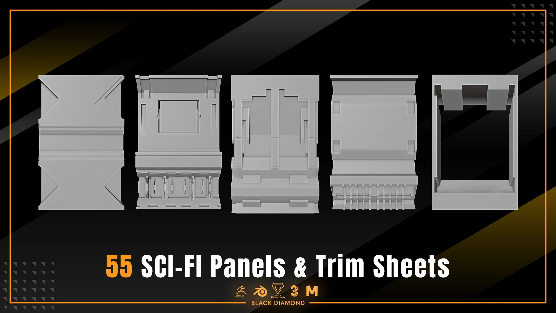 55 Scifi Panels & Trim Sheets