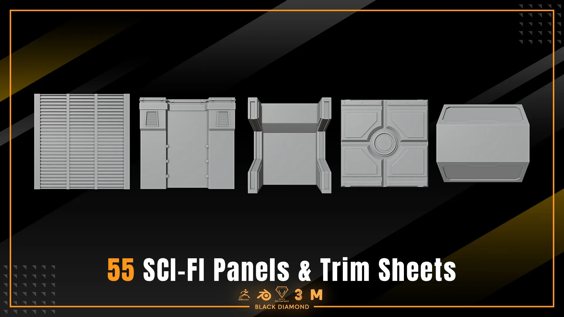 55 Scifi Panels & Trim Sheets