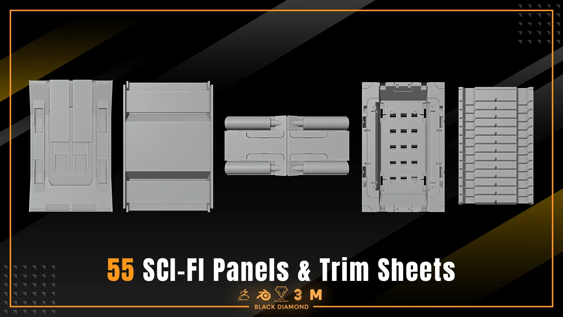 55 Scifi Panels & Trim Sheets