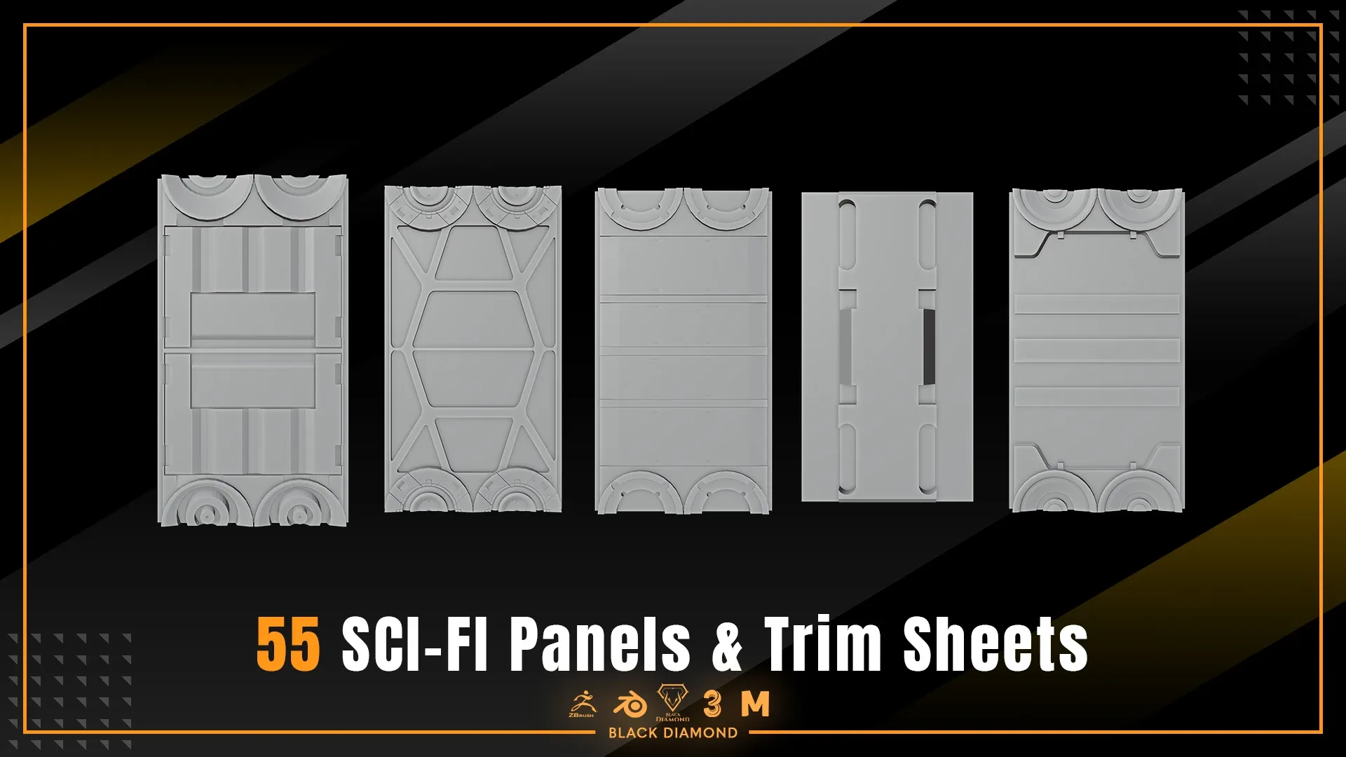 55 Scifi Panels & Trim Sheets